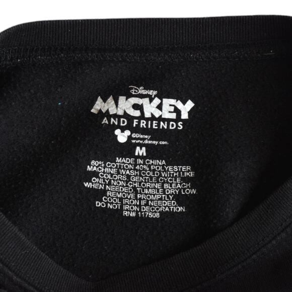 Disney Mickey and Friends Black Cotton Blend Comfy Crewneck Sweatshirt Medium - Picture 3 of 6